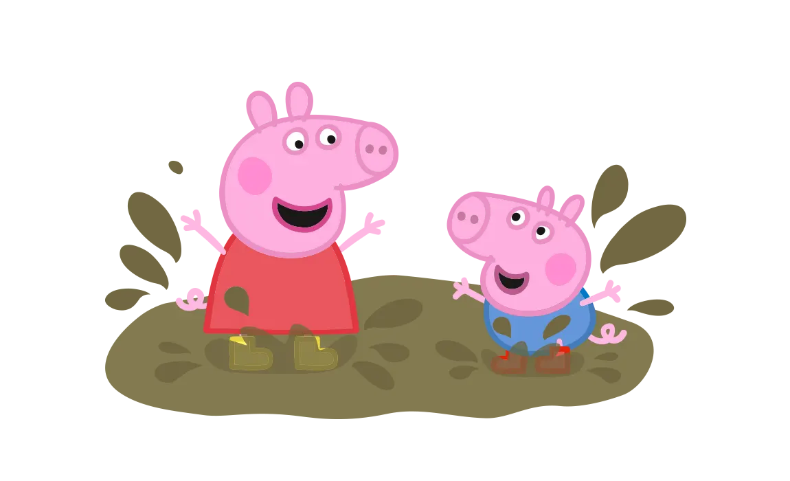 Invitaciones de Peppa pig - Peppa y George