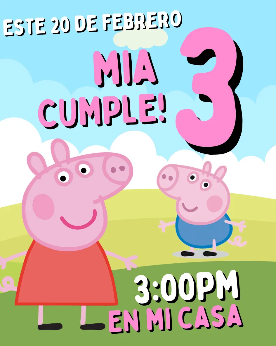 Invitaciones de Peppa pig - invitaciones de peppa pig 1