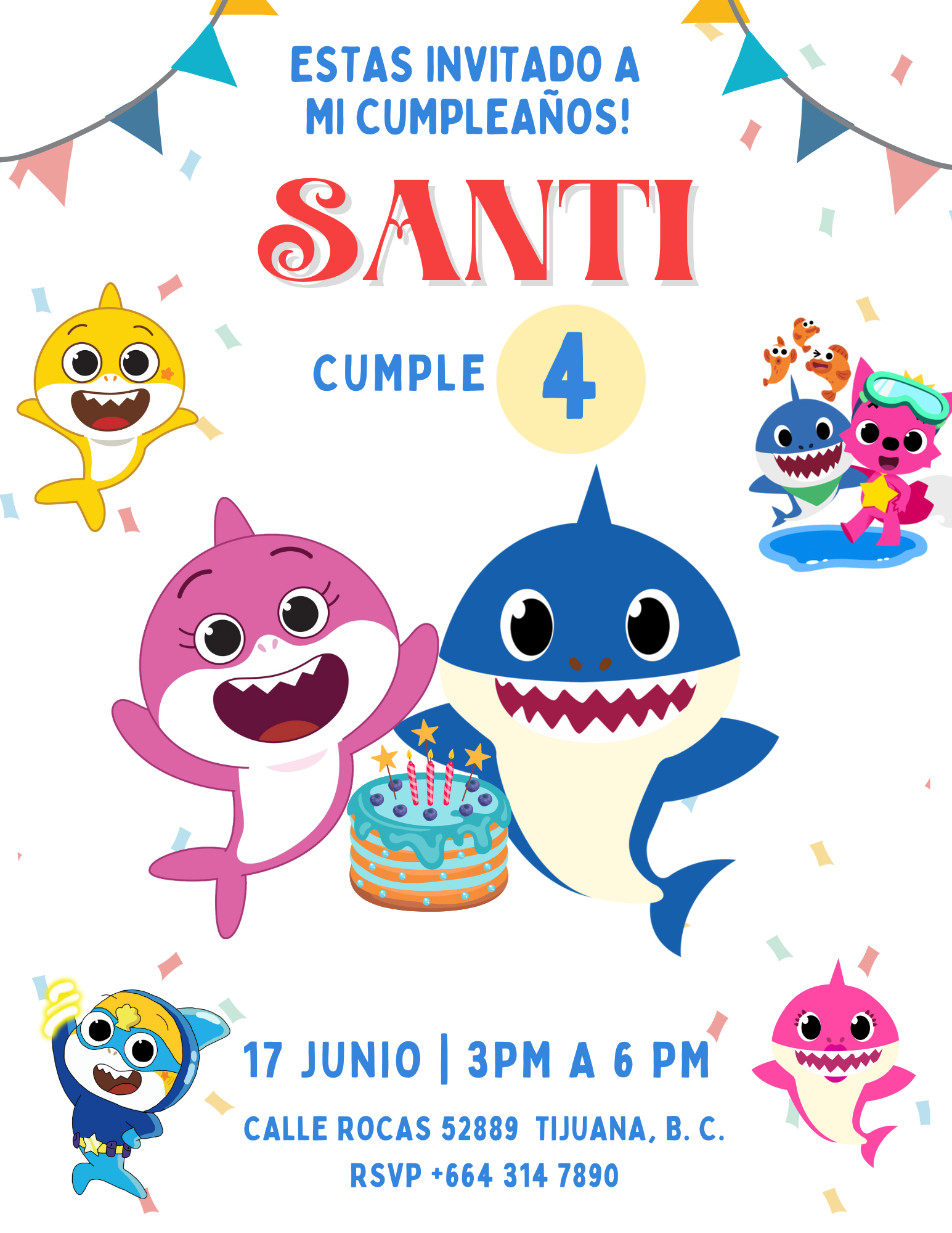 Invitaciones de Baby Shark - babysharkimagen